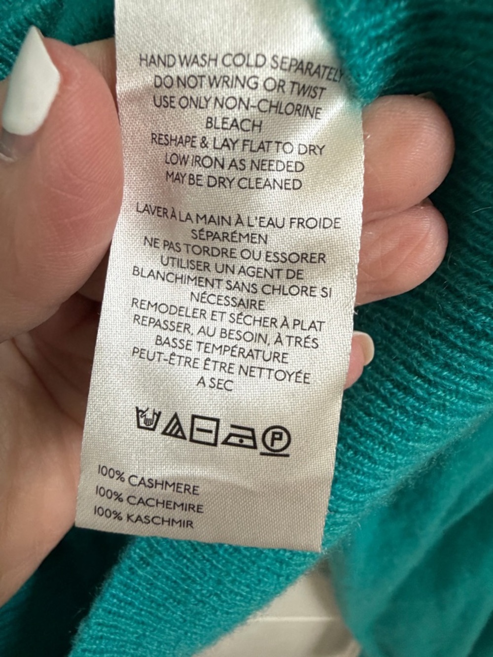 Medium Free People Pearl cashmere button cardigan sweater Teal Cropped - Picture 11 of 15